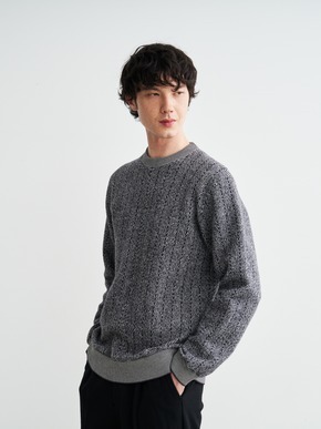 Men's boiled herringbone l/s crew 詳細画像