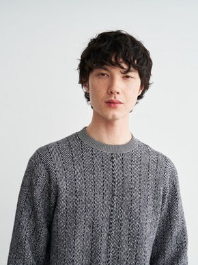 Men's boiled herringbone l/s crew 詳細画像