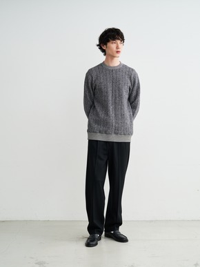 Men's boiled herringbone l/s crew 詳細画像