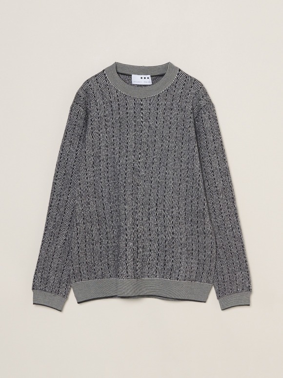 Men's boiled herringbone l/s crew