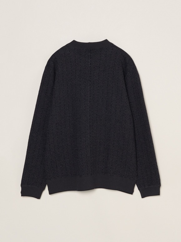 Men's boiled herringbone l/s crew