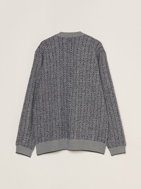 Men'sboiled herringbone v neck cardigan 詳細画像