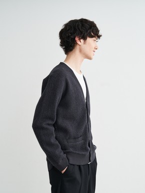 Men'sboiled herringbone v neck cardigan 詳細画像