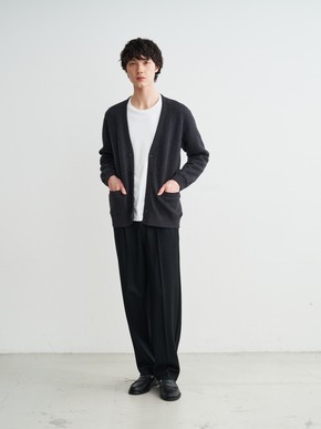 Men'sboiled herringbone v neck cardigan 詳細画像