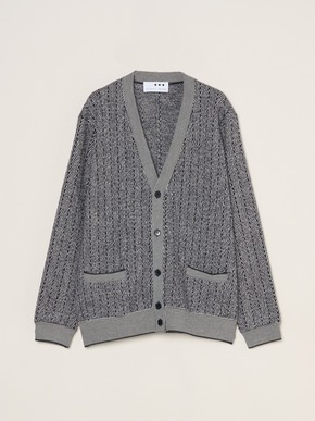 Men'sboiled herringbone v neck cardigan 詳細画像