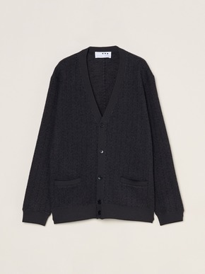 Men'sboiled herringbone v neck cardigan 詳細画像