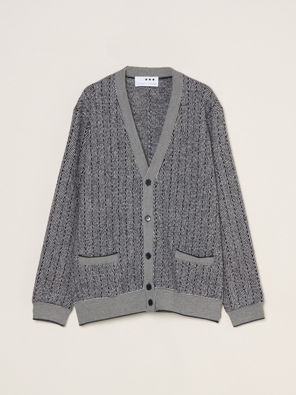 Men'sboiled herringbone v neck cardigan