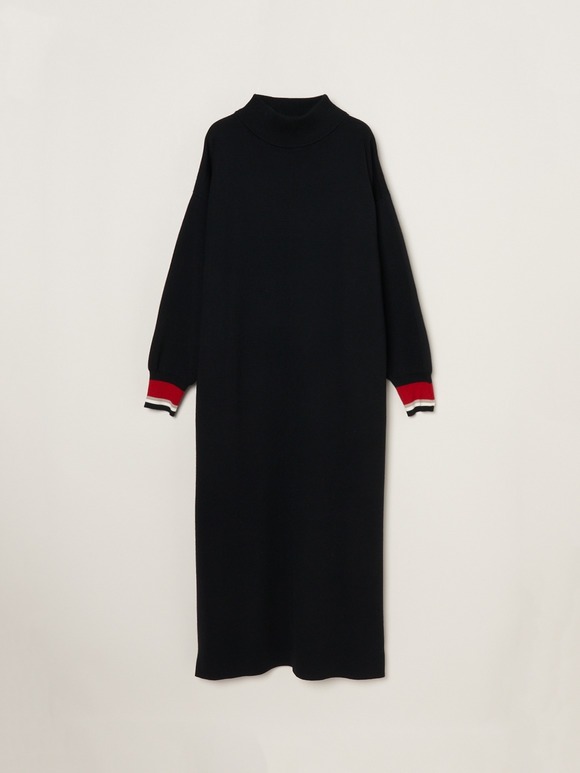 Wool outfit high neck dress