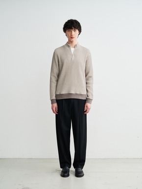 Men's cottonwaffle l/s halfzipPO 詳細画像