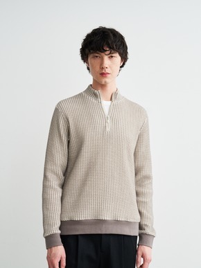 Men's cottonwaffle l/s halfzipPO 詳細画像