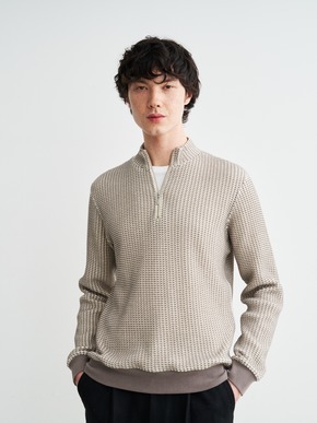 Men's cottonwaffle l/s halfzipPO 詳細画像