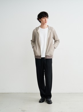 Men's cotton waffle zip up hoody 詳細画像