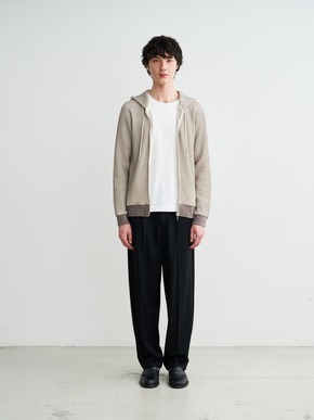 Men's cotton waffle zip up hoody 詳細画像