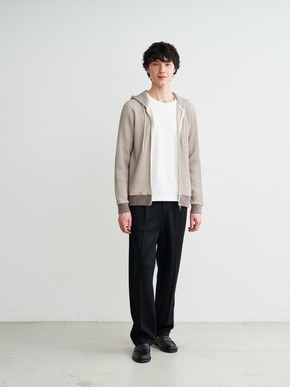 Men's cotton waffle zip up hoody 詳細画像