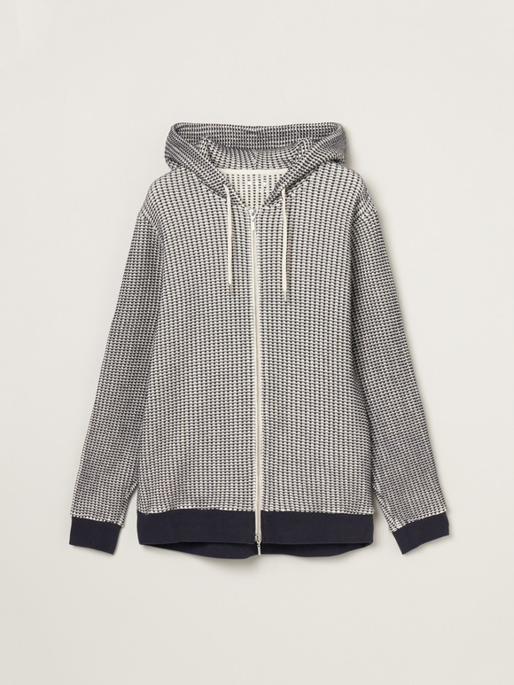 Men's cotton waffle zip up hoody