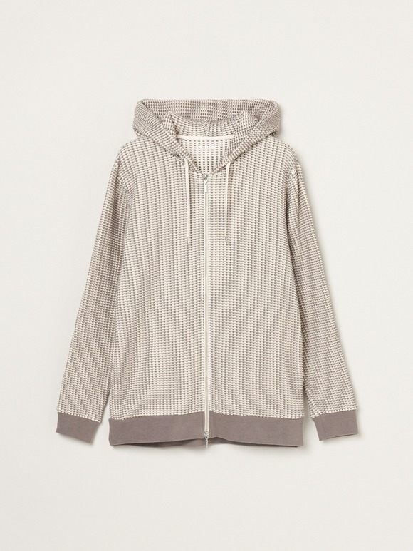 Men's cotton waffle zip up hoody