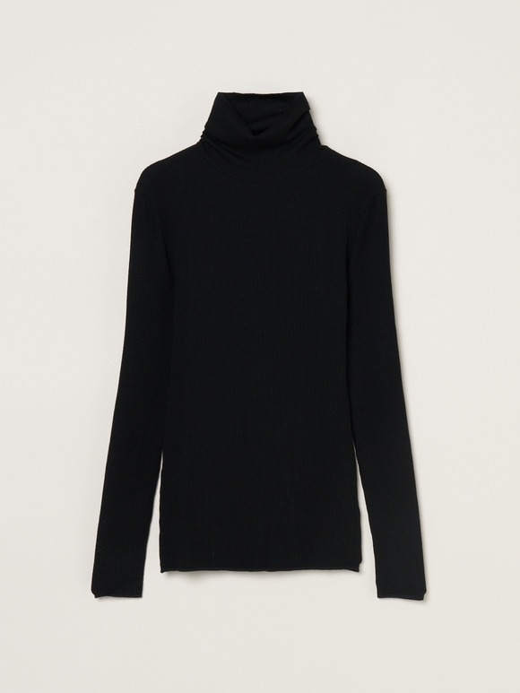 Silk cashmere tee turtle neck