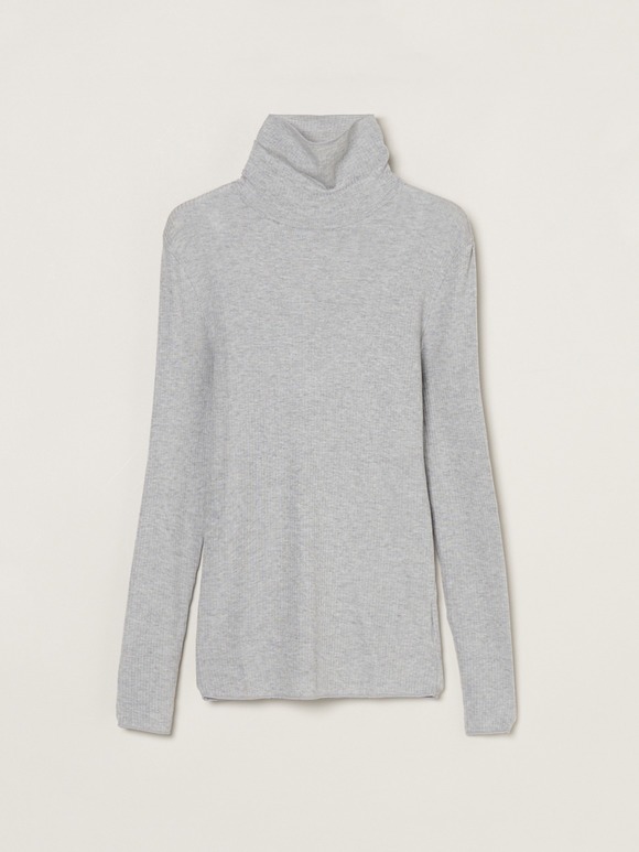 Silk cashmere tee turtle neck