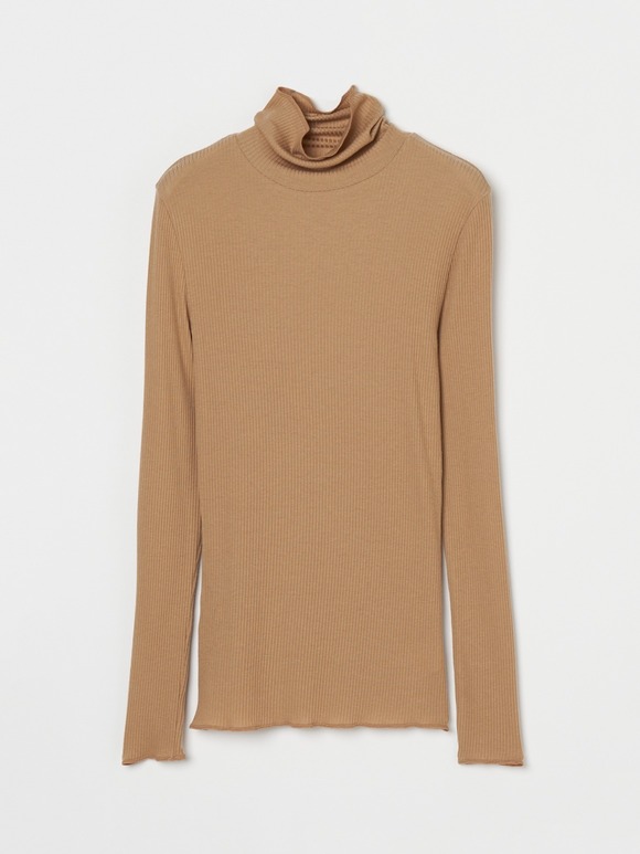 Silk cashmere tee turtle neck