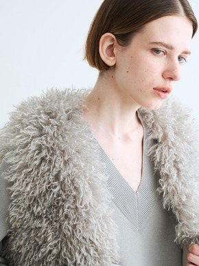 Wavy fur short gilet 詳細画像