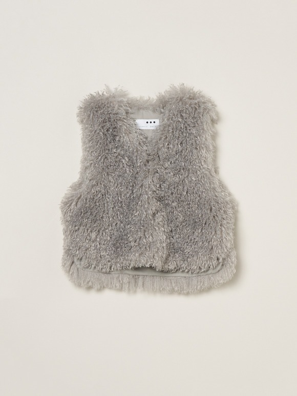 Wavy fur short gilet