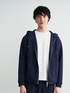 Men's quilt jersery zip up hoodie 詳細画像