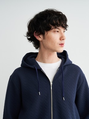 Men's quilt jersery zip up hoodie 詳細画像