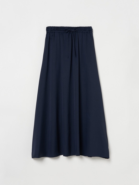 Silky twill narrow skirt