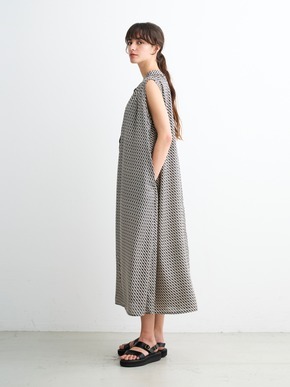 Silky twill gather dress 詳細画像