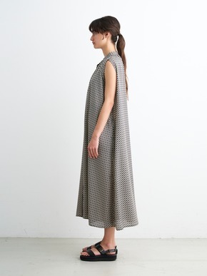 Silky twill gather dress 詳細画像