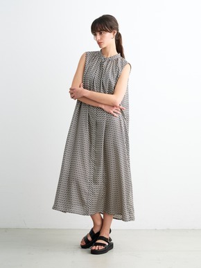 Silky twill gather dress 詳細画像