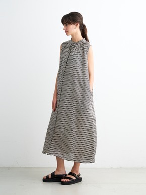 Silky twill gather dress 詳細画像