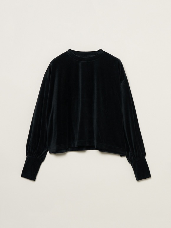 Cotton velour volume sleeve tee