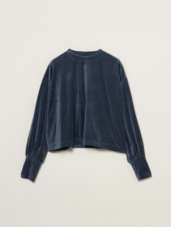 Cotton velour volume sleeve tee