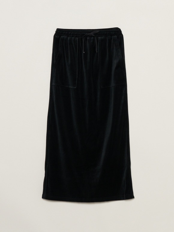 Cotton velour pencil skirt