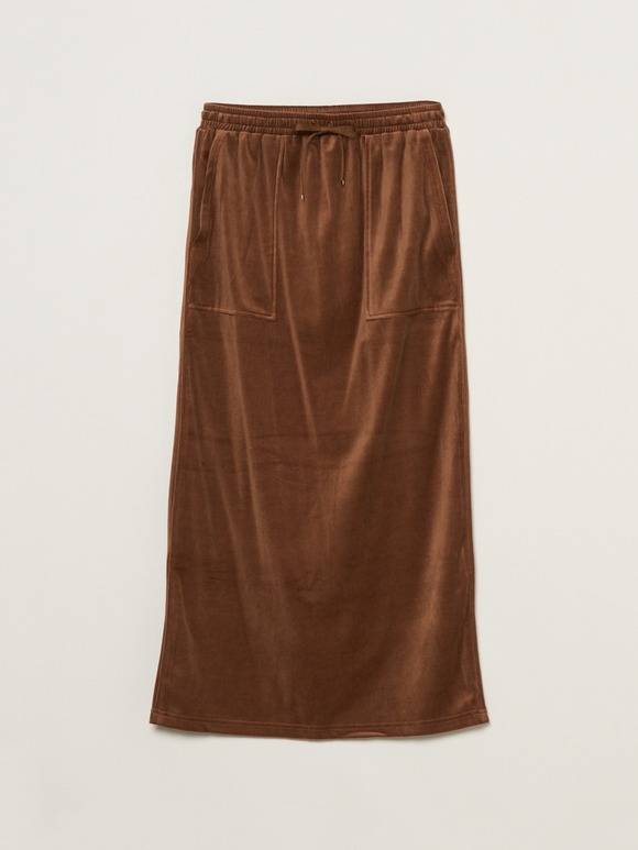 Cotton velour pencil skirt