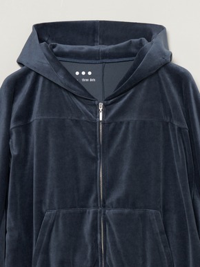 Cotton velour zip up hoody 詳細画像