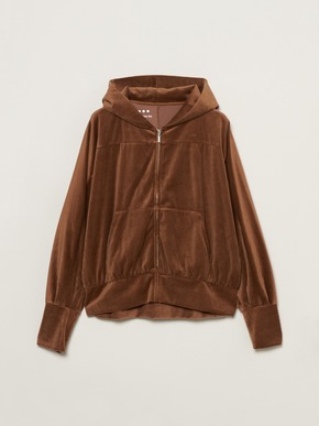 Cotton velour zip up hoody 詳細画像