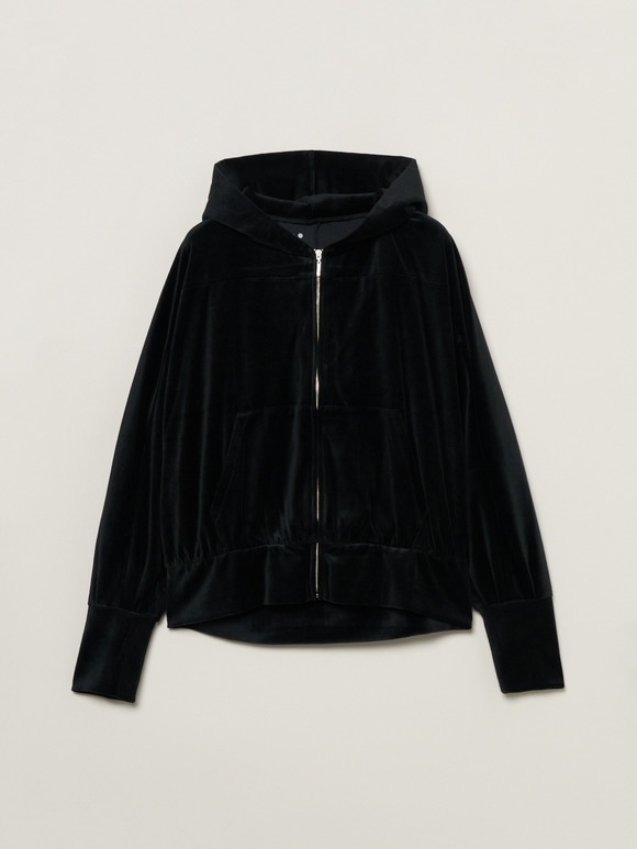 Cotton velour zip up hoody