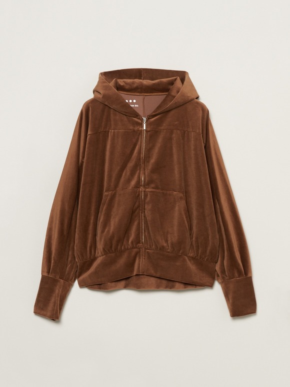 Cotton velour zip up hoody