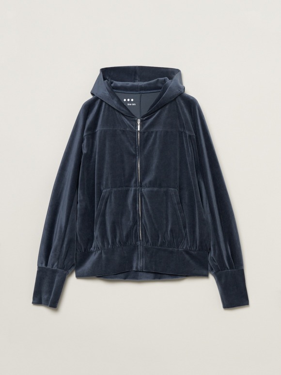 Cotton velour zip up hoody