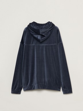 Men's Cotton velour zip up hoodie 詳細画像