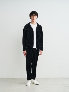 Men's Cotton velour zip up hoodie 詳細画像