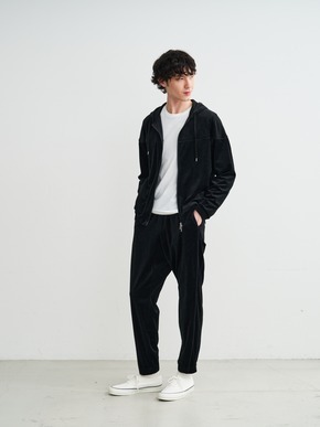 Men's Cotton velour zip up hoodie 詳細画像