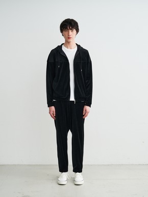 Men's Cotton velour zip up hoodie 詳細画像