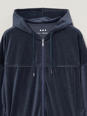 Men's Cotton velour zip up hoodie 詳細画像