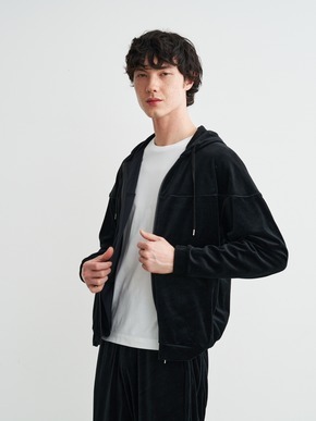 Men's Cotton velour zip up hoodie 詳細画像