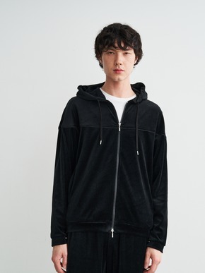 Men's Cotton velour zip up hoodie 詳細画像