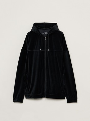 Men's Cotton velour zip up hoodie 詳細画像