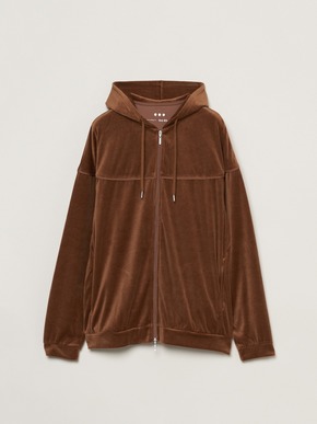 Men's Cotton velour zip up hoodie 詳細画像